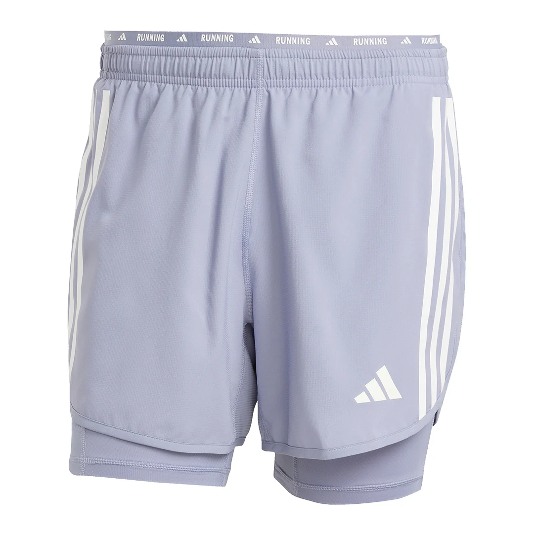 adidas Men Own The Run Excite 3-Stripes 2-In-1 Shorts | JD2321 - Image 2