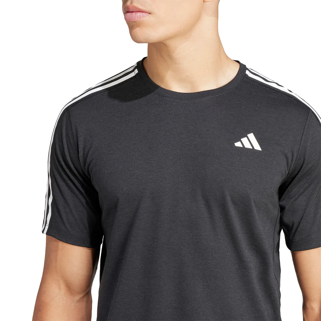 adidas Men Own The Run Excite 3-Stripes Tee | IQ3834 - Image 7
