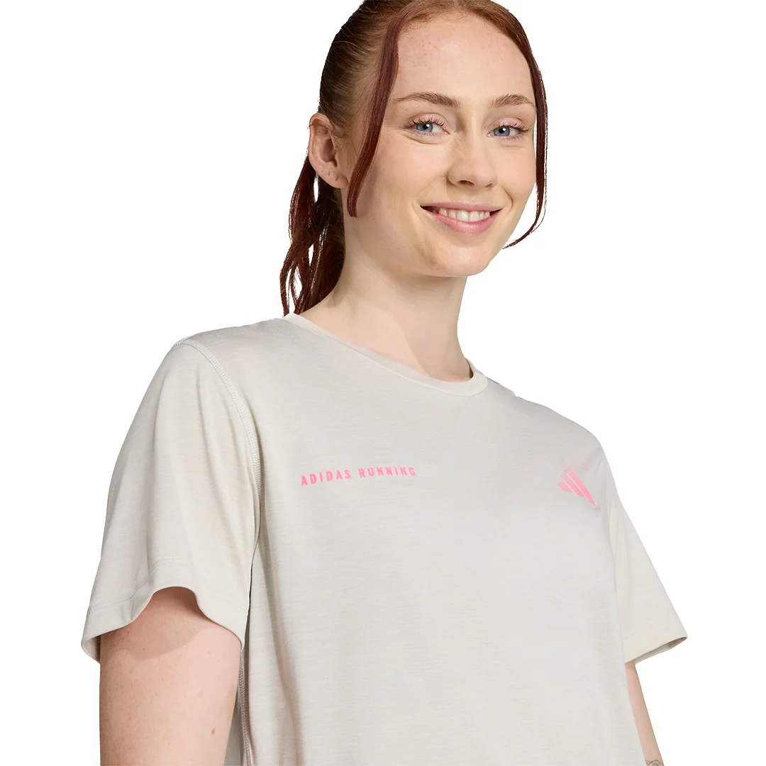 adidas Women On The Run Melange Tee | JN9606 - Image 4
