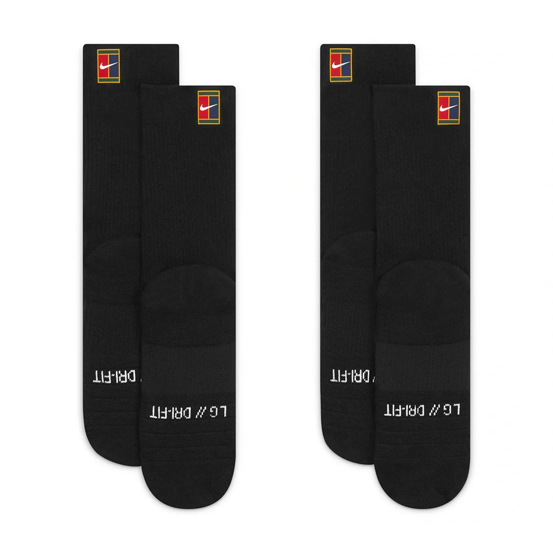 Nike Unisex Court Multiplier Cushioned Tennis Crew Socks 2 Pairs | SK0118-010 - Image 4