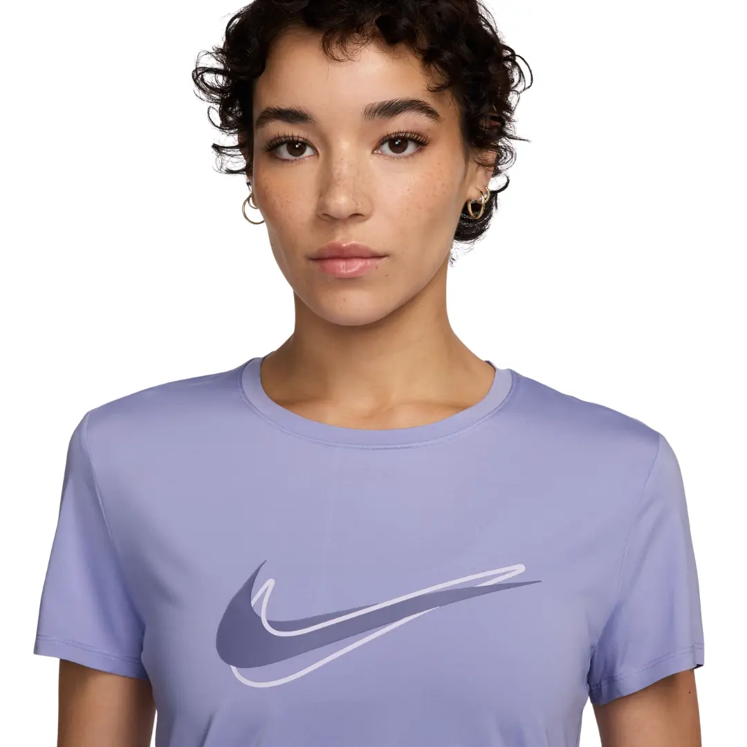 Nike Women One Swoosh Dri-Fit Short-Sleeve Running Top | HJ2205-533 - Image 3