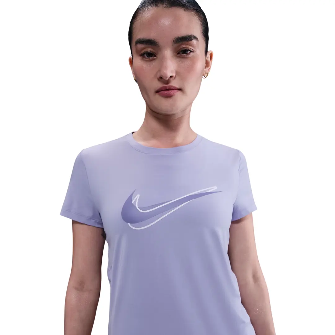 Nike Women One Swoosh Dri-Fit Short-Sleeve Running Top | HJ2205-533 - Image 6