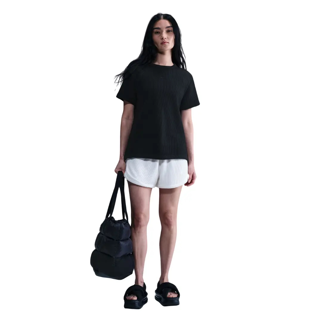 Nike Women Sportswear Chill Waffle Loose Short-Sleeve Top | HJ3839-010 - Image 3