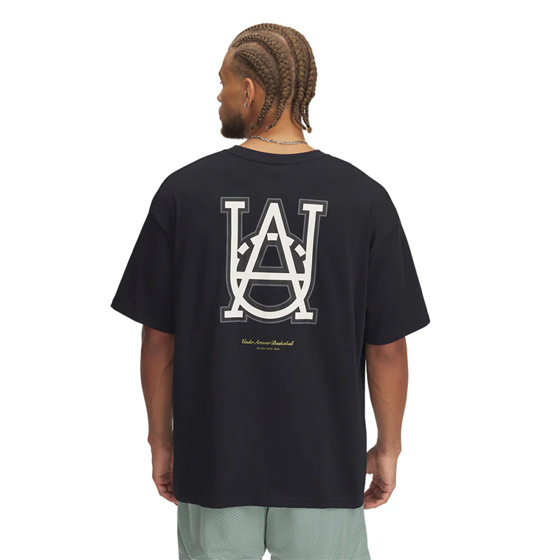 Under Armour Men Heavyweight Hoops Courtside Short Sleeve | 1390191-001 - Image 3