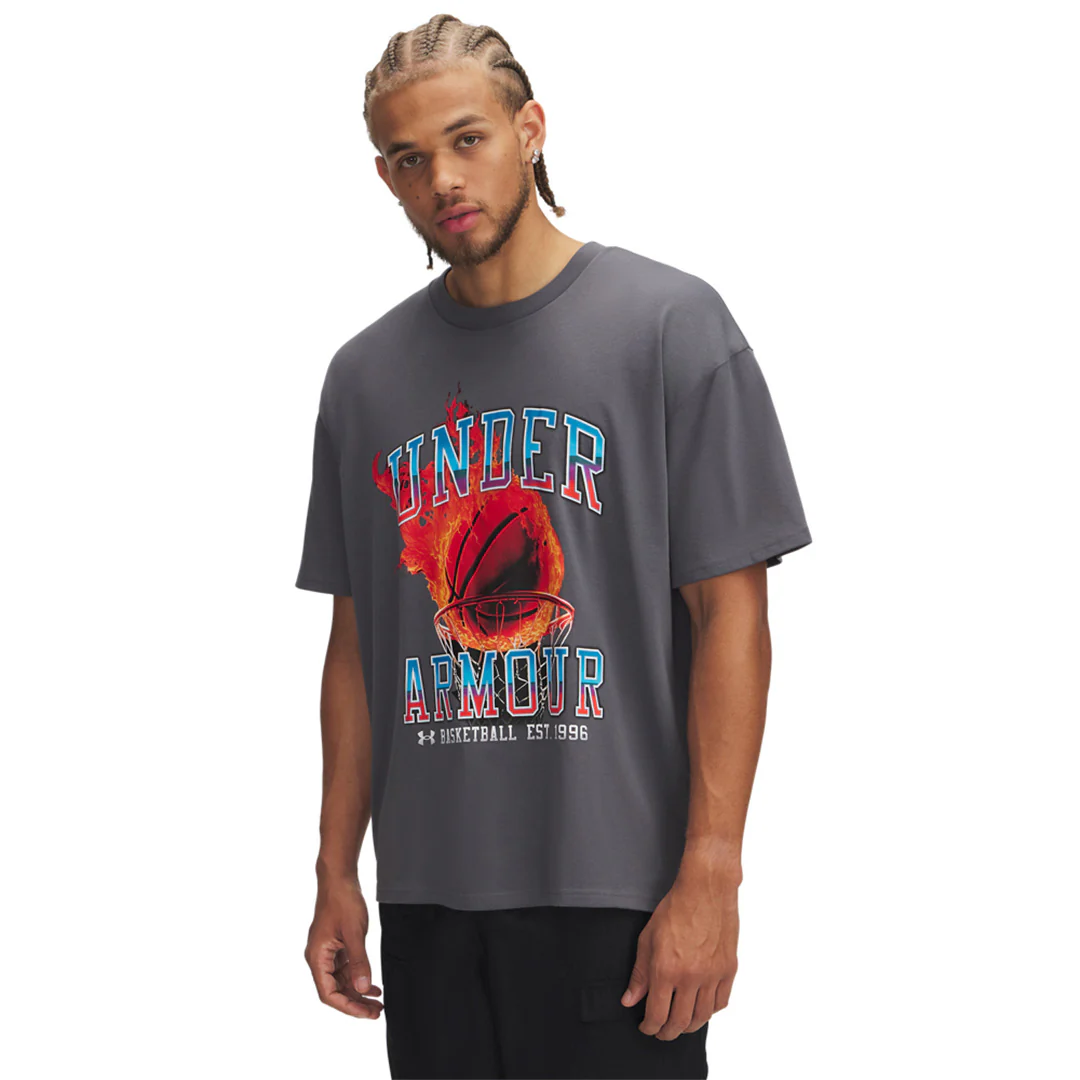 Under Armour Men Heavyweight Hoops Retro Short Sleeve | 1390192-025