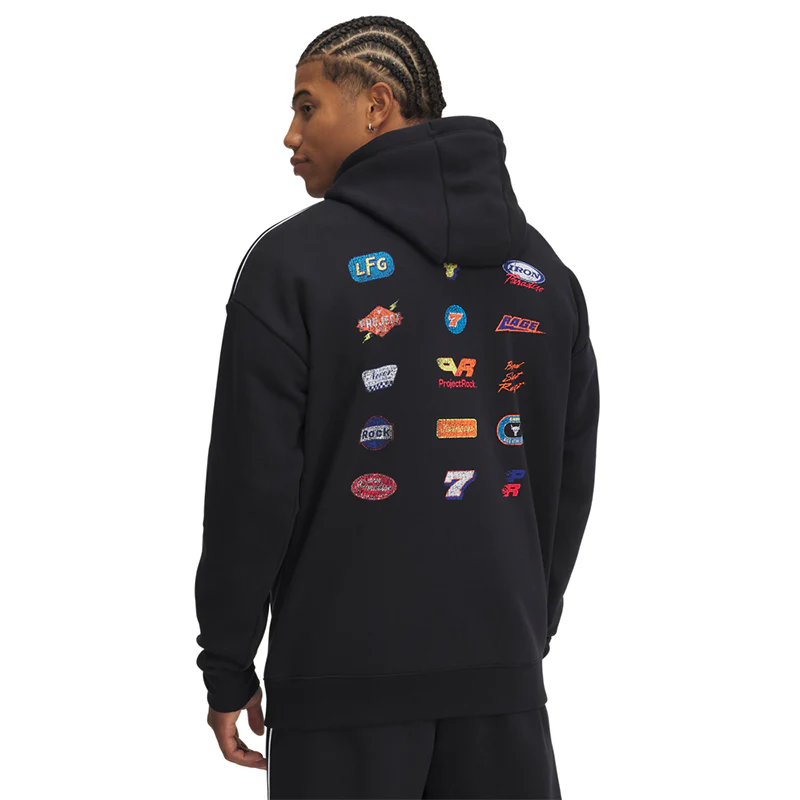 Under Armour Men Project Rock Icon Fleece Hoodie | 1389916-001 - Image 2