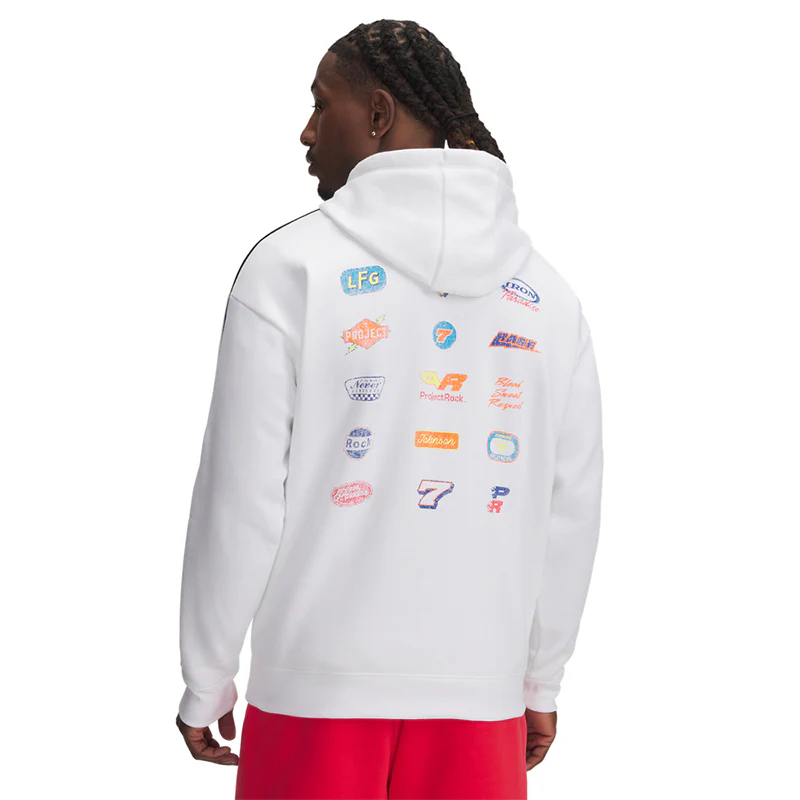 Under Armour Men Project Rock Icon Fleece Hoodie | 1389916-100 - Image 2