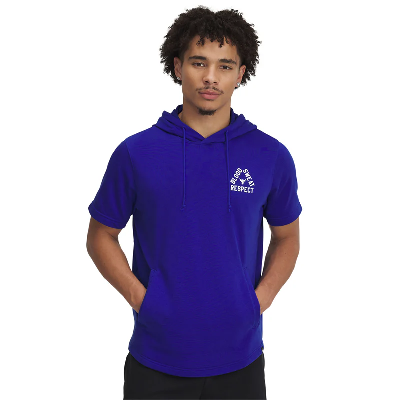 Under Armour Men Project Rock Short Sleeve Terry Hoodie | 1389938-400