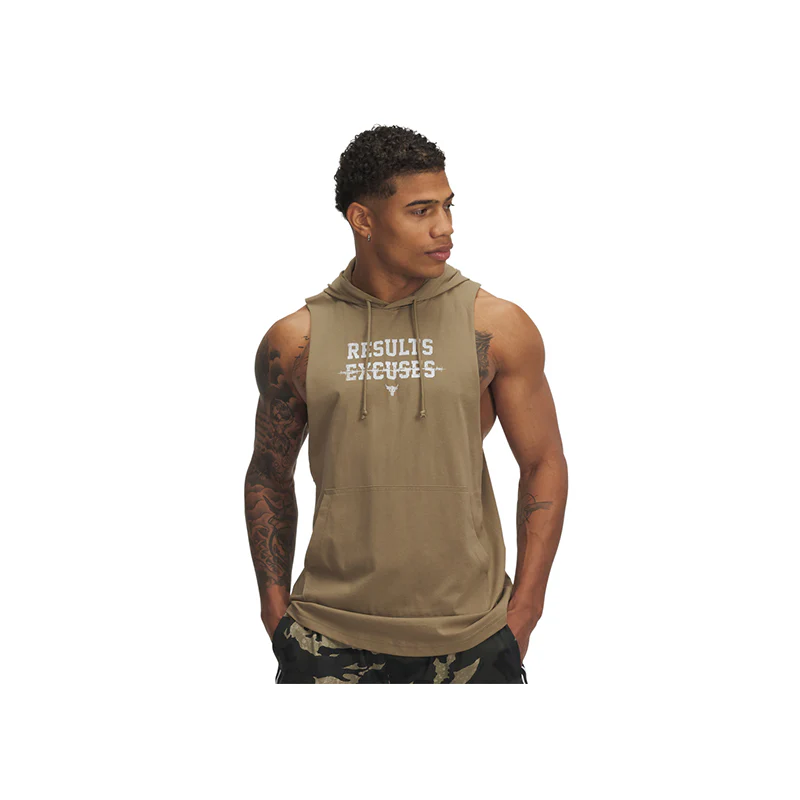 Under Armour Men Project Rock Terry Sleeveless Hoodie | 1389979-299