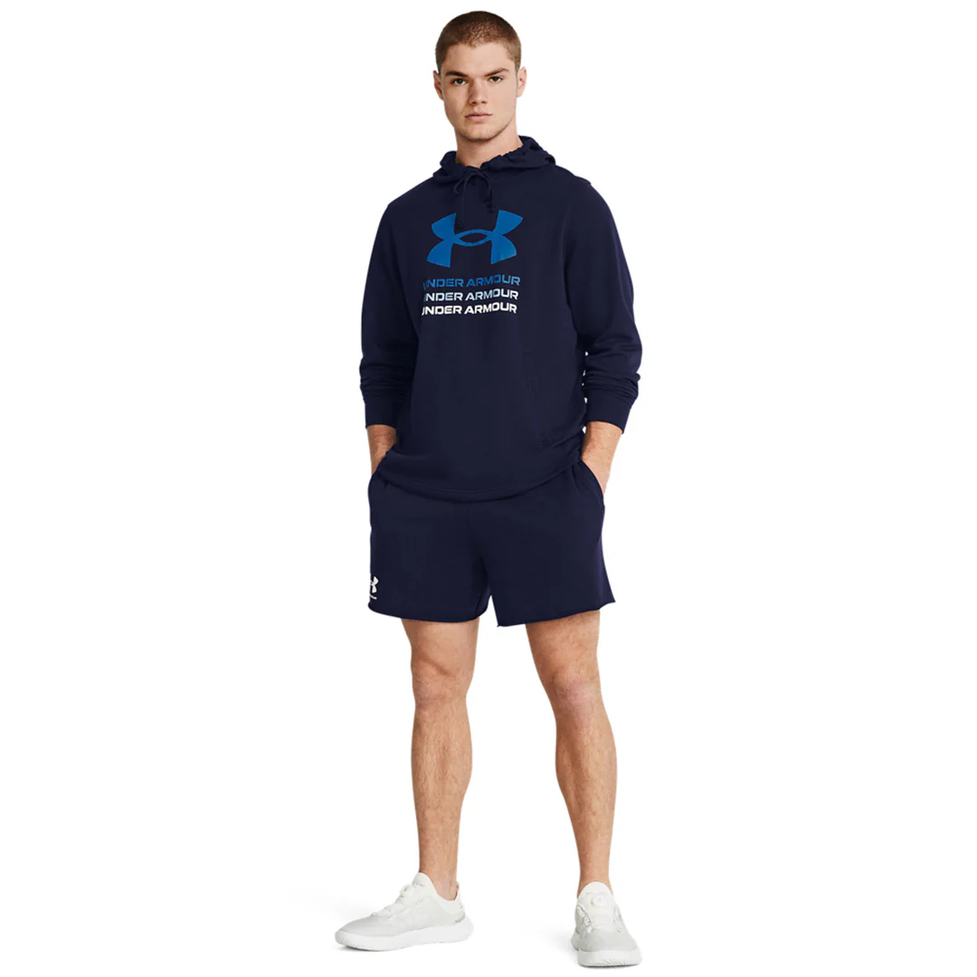 Under Armour Men Rival Terry 6" Shorts | 1382427-410 - Image 5
