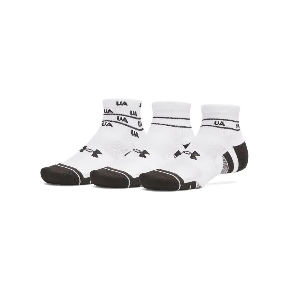 Under Armour Unisex Performance Tech Novelty 3 Pair Quarter Socks | 1382943-108 - Image 3
