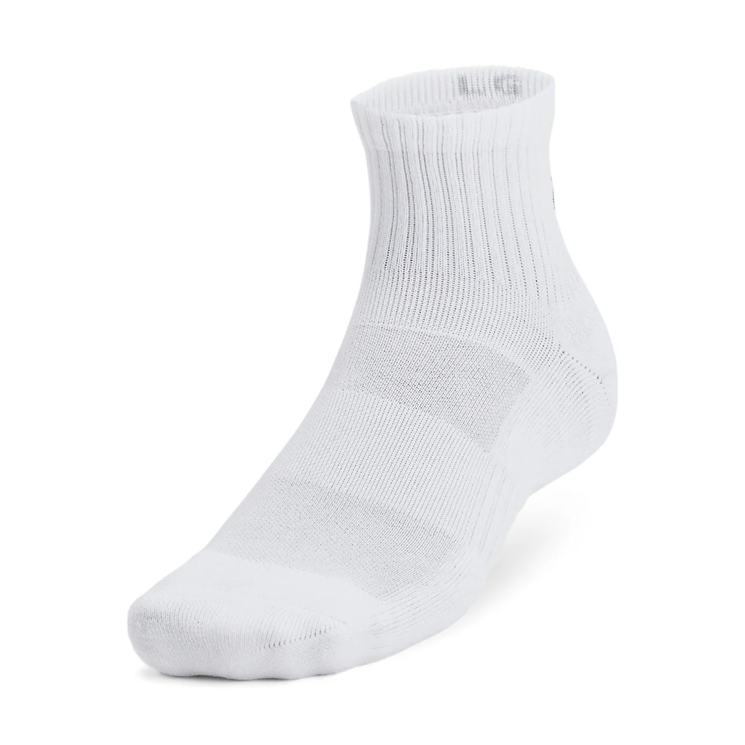 Under Armour Unisex Training Cotton 3-Pack Quarter Socks | 1386372-100