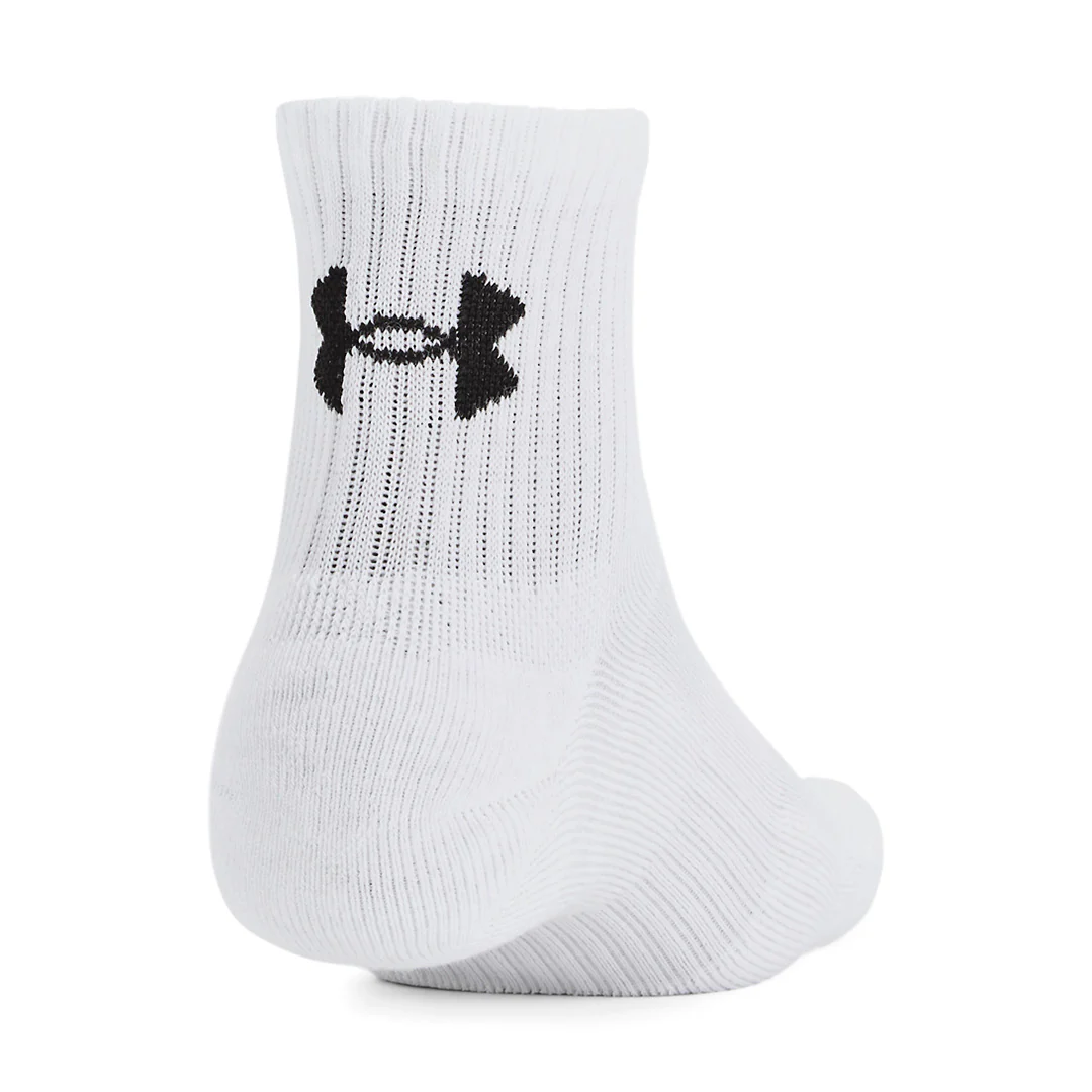 Under Armour Unisex Training Cotton 3-Pack Quarter Socks | 1386372-100 - Image 2