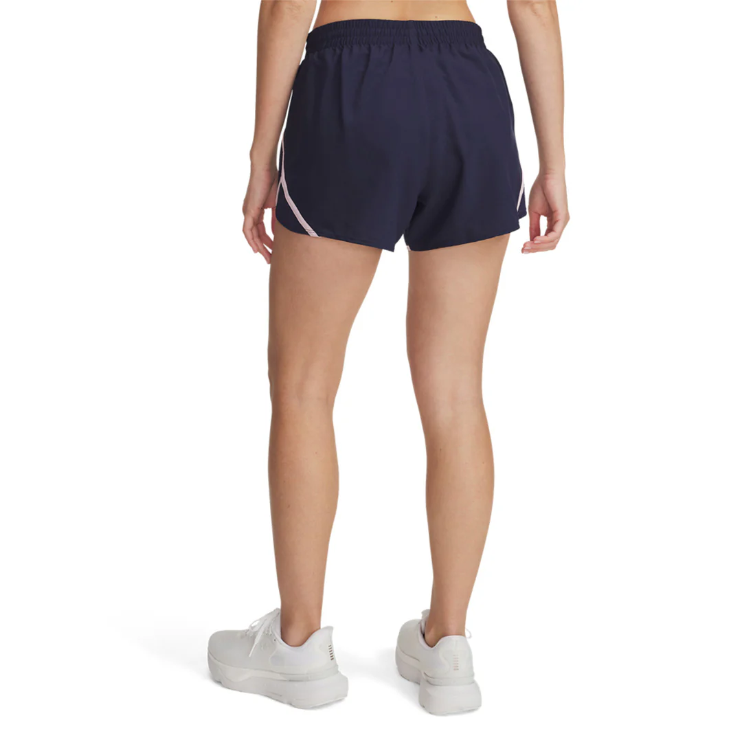 Under Armour Women Fly By 3'' Shorts | 1382438-412 - Image 2