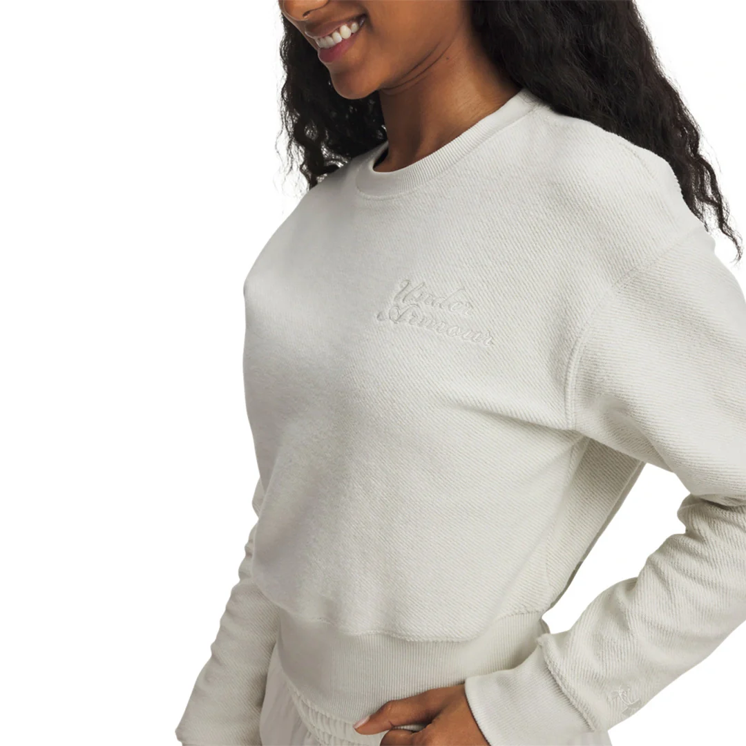 Under Armour Women Icon Terry Varsity Crew | 6003680-110 - Image 3