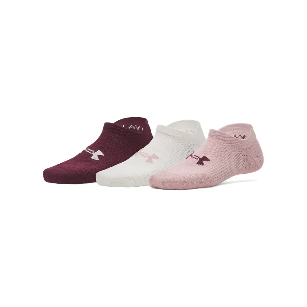 Under Armour Women Play Up 3 Pair No Show Tab Socks | 1386250-673 - Image 3