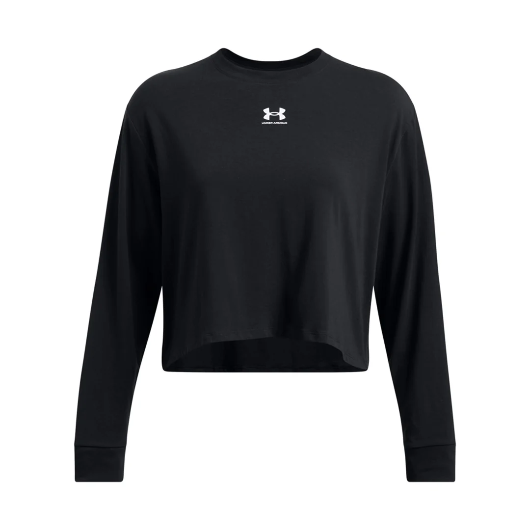 Under Armour Women Rival Boxy Long Sleeve | 1389282-001 - Image 3