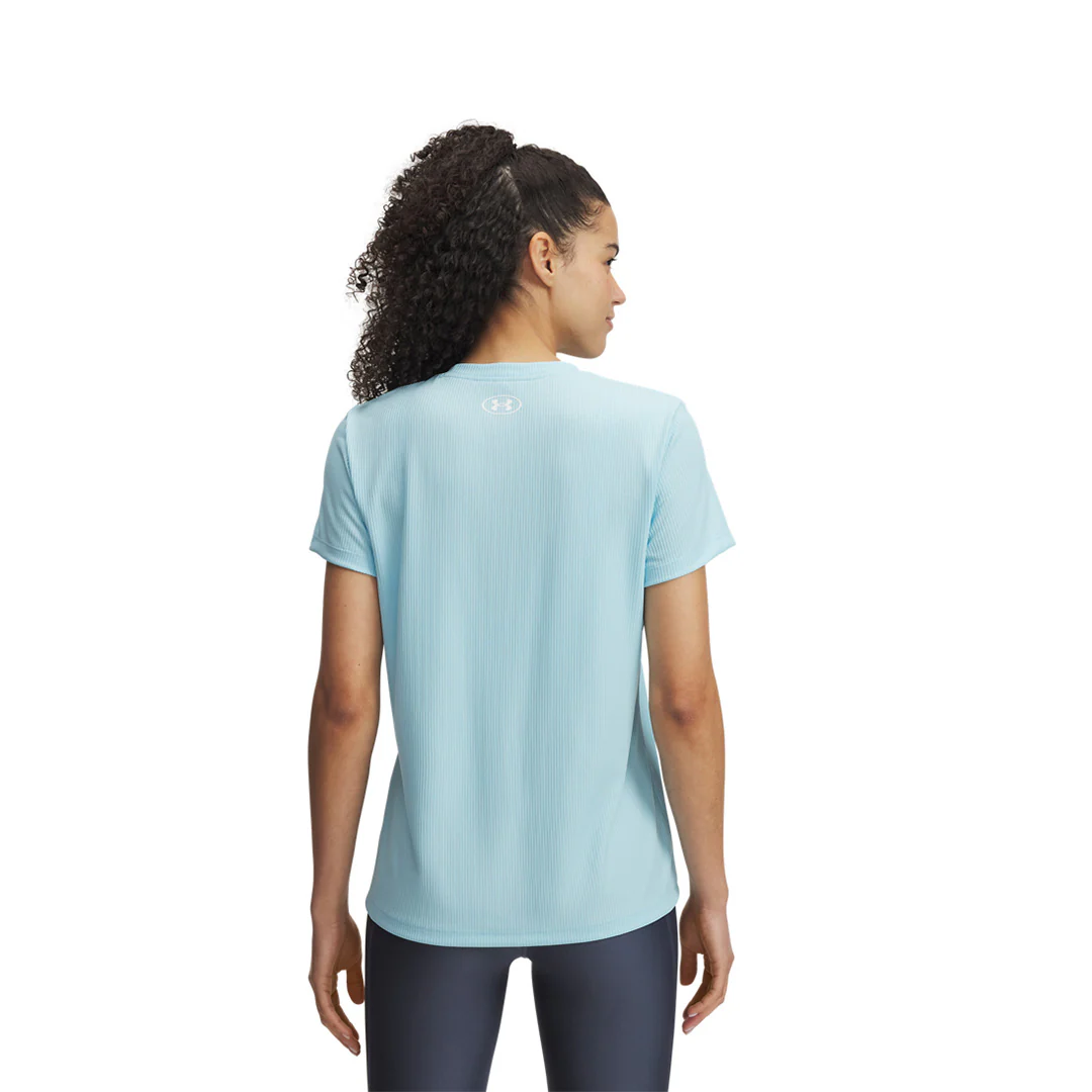 Under Armour Women Tech Rib Short Sleeve | 1389852-494 - Image 2